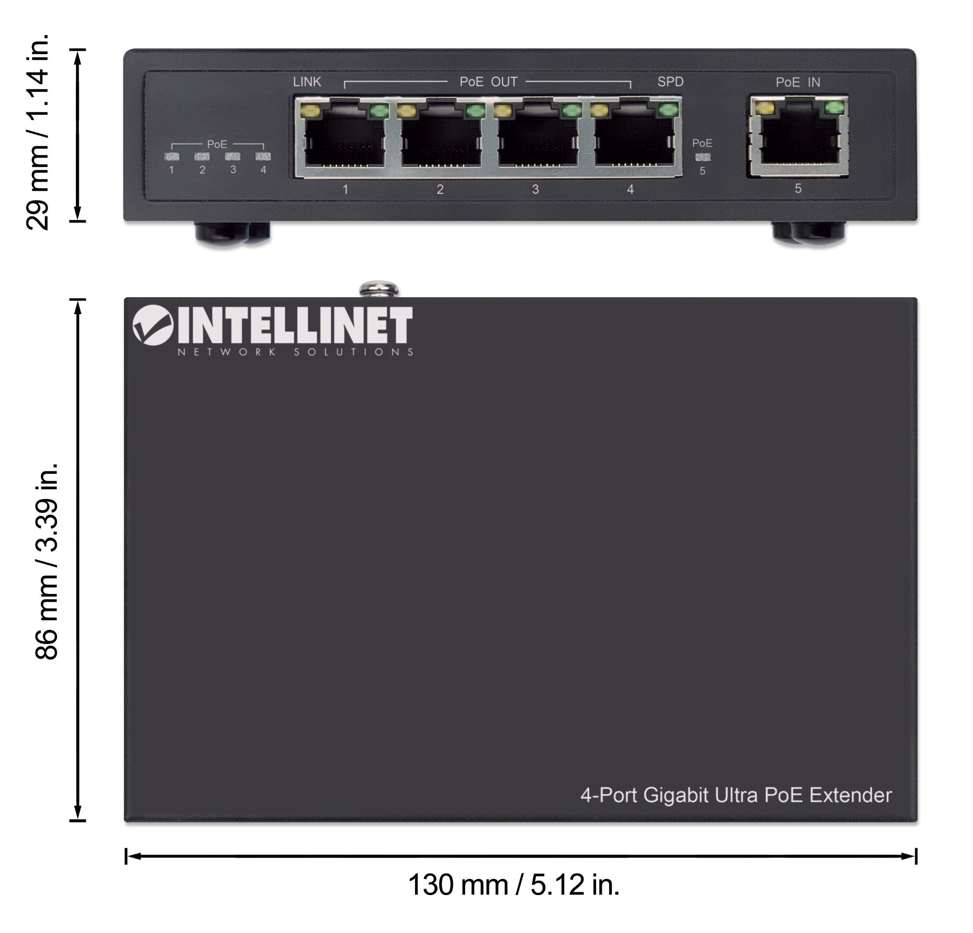 Ultra PoE Extender Gigabit 4 porte INTELLINET - immagine 5
