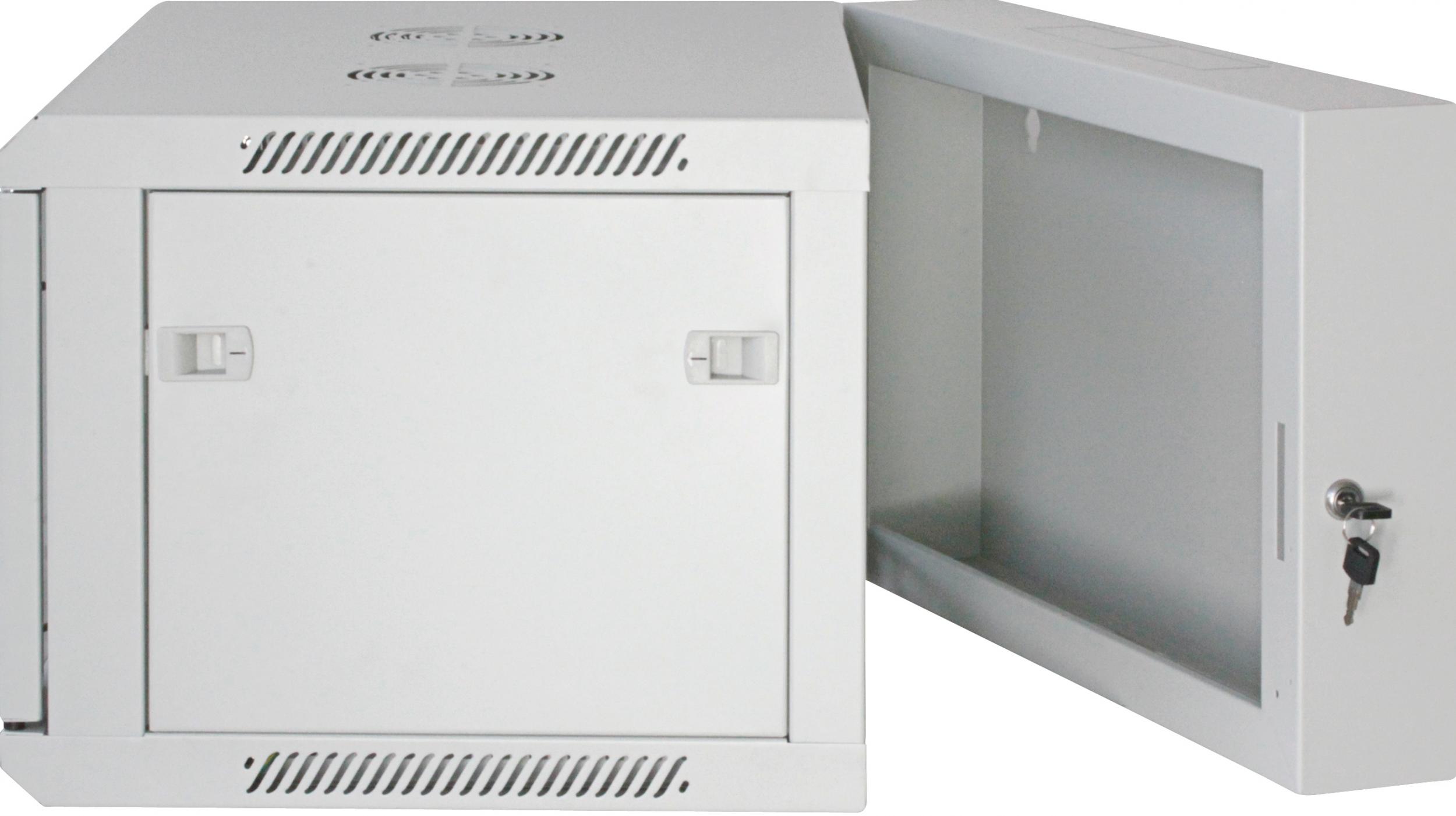 Armadio Rack 19'' a muro 9 unità due sezioni Grigio INTELLINET - immagine 5