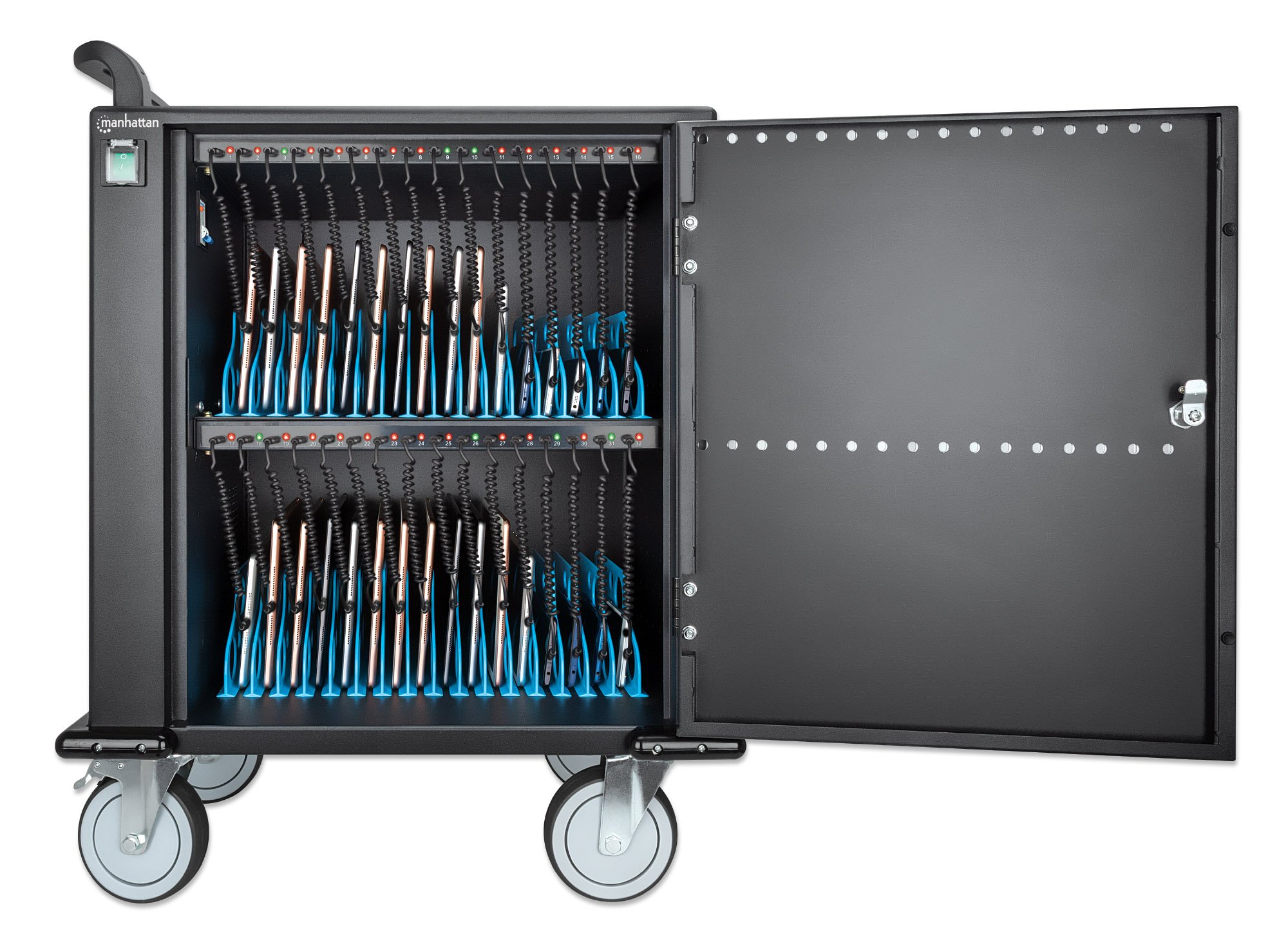 Carrello Stazione di Ricarica USB-C™ 576W per 32 Smartphone e Tablet fino a 12'' MANHATTAN - immagine 5