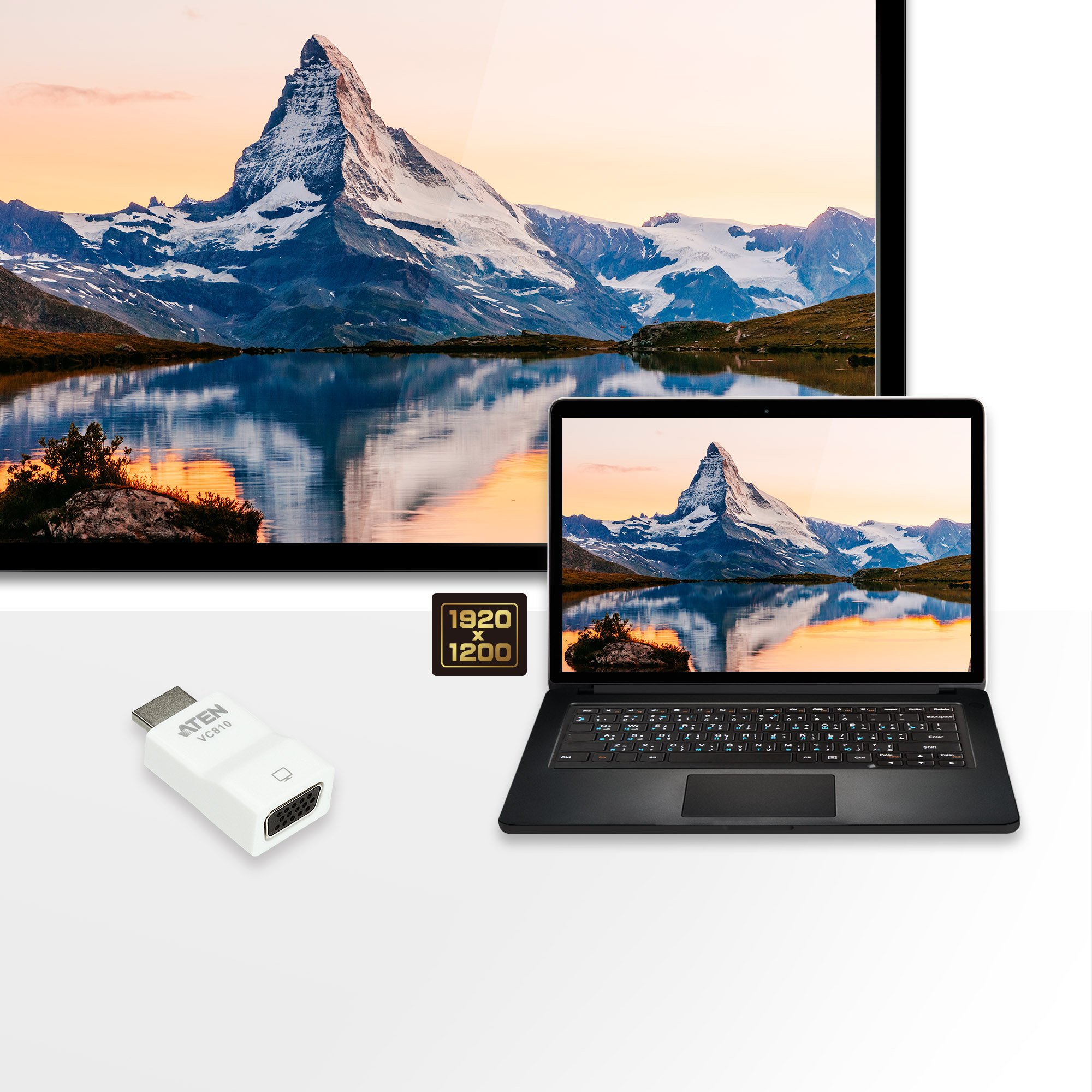 Mini adattatore da HDMI a VGA, VC810 ATEN - immagine 4
