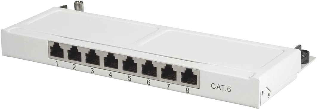 Mini Panello Patch Cat.6, schermato, 0,5U, 8 Porte, Grigio LOGILINK - immagine 5