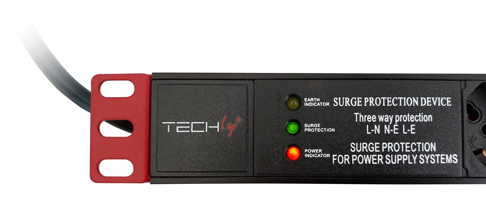 Multipresa 7 Posti da Rack 19'' con Filtro di Protezione 3 LED Spina Italiana 1U TECHLY PROFESSIONAL - immagine 5