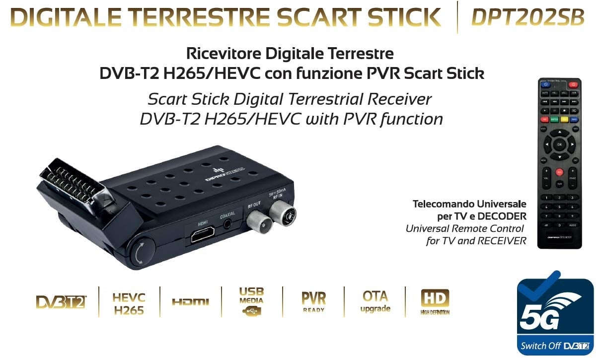 Ricevitore Digitale Terrestre DVB-T2 H265/HEVC OEM - immagine 5