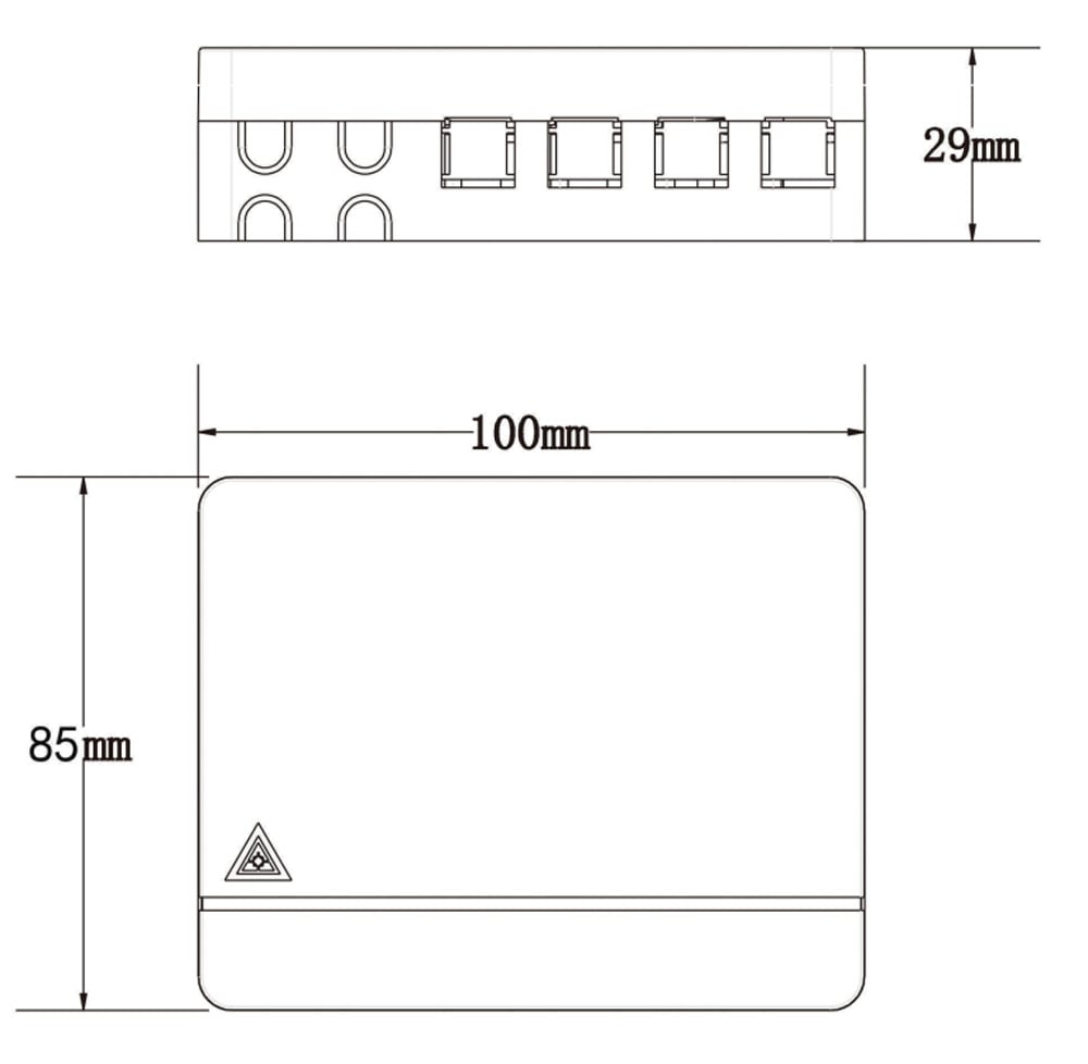 Scatola di connessione indoor FTTH per 4 fibre, 4 adattatori, IP20, muro o guida Din TECHLY PROFESSIONAL - immagine 4