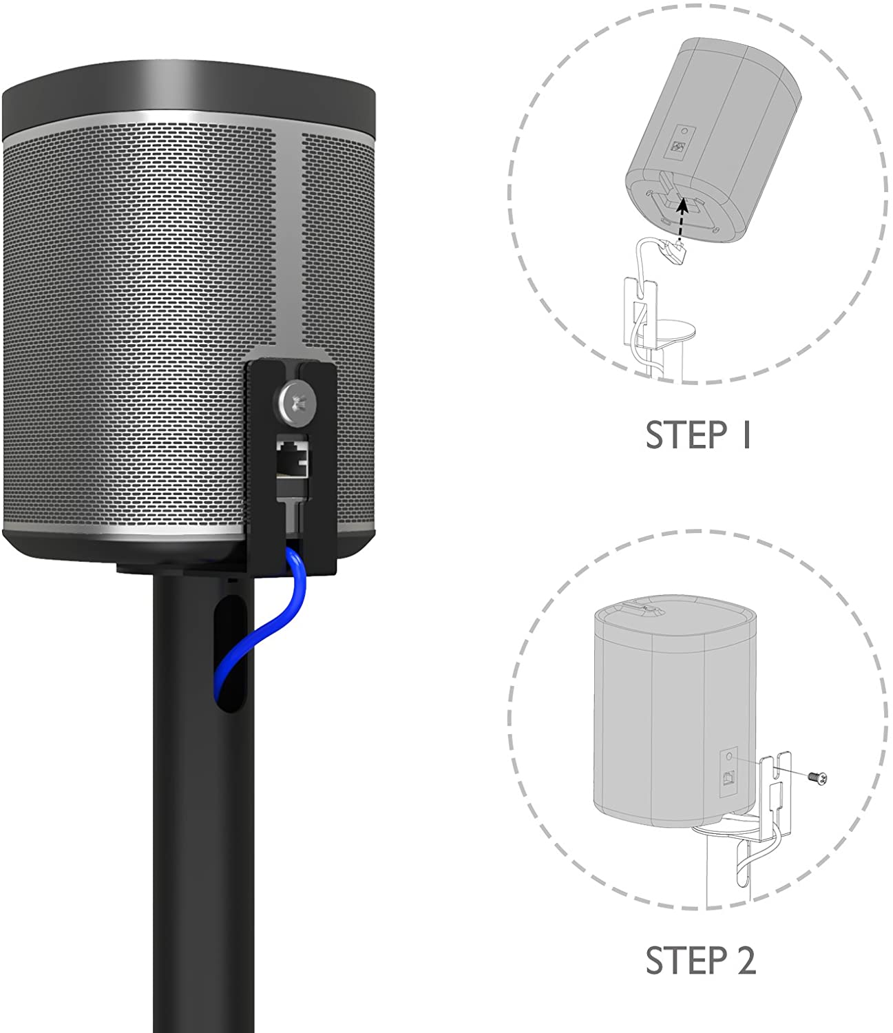 Supporto da Pavimento per Diffusore Audio Sonos Play 1 nero TECHLY NP - immagine 5