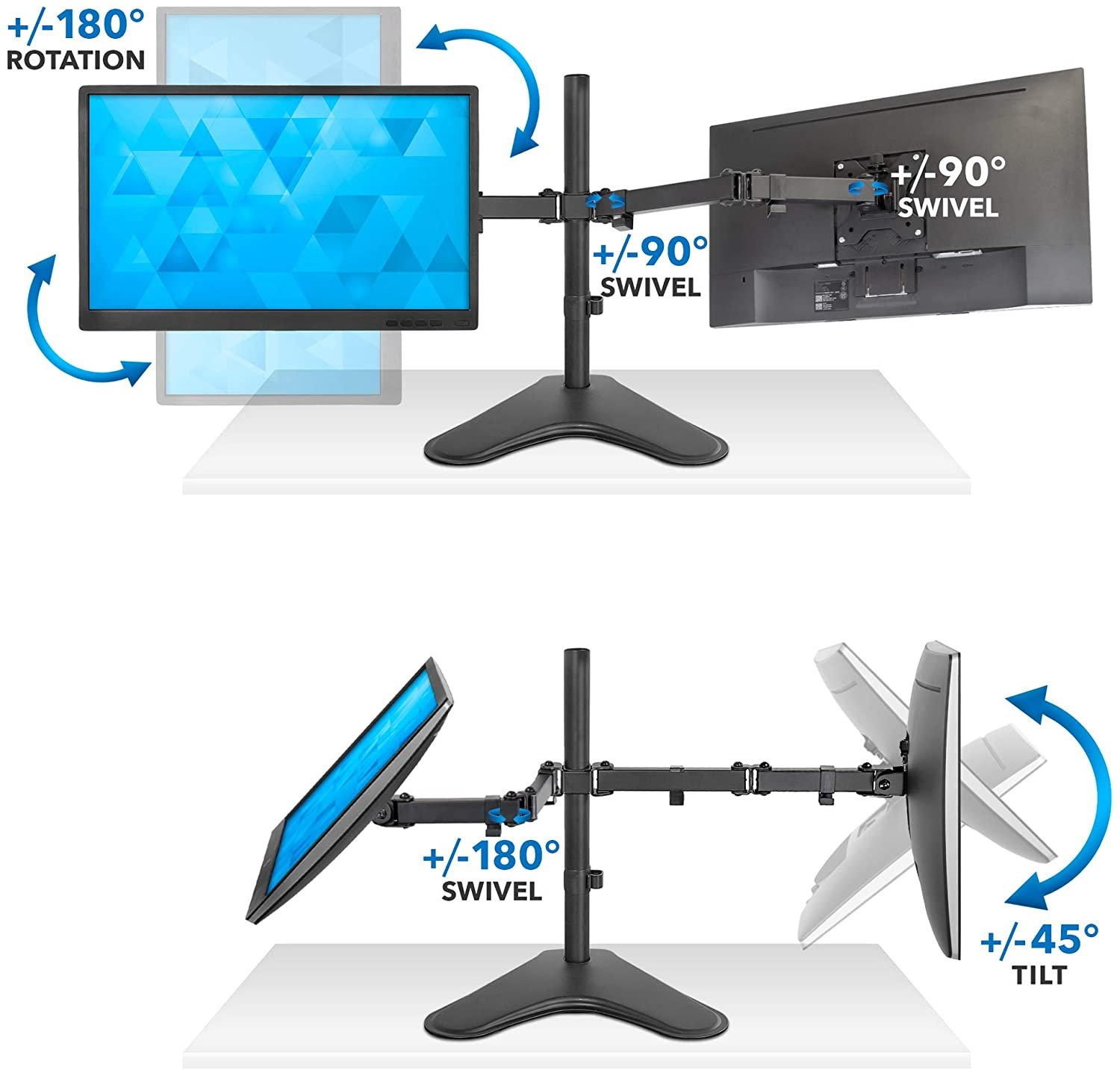 Supporto da scrivania per 2 Monitor 13-32'' con base TECHLY - immagine 5