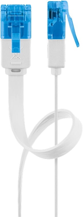 Cavo di Rete Patch Piatto in Rame Cat.6A UTP 3m Bianco GOOBAY