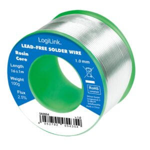 Stagno in Rotolo per Saldatura Senza Piombo Rame 0,7% &oslash; 1 mm 100g LOGILINK