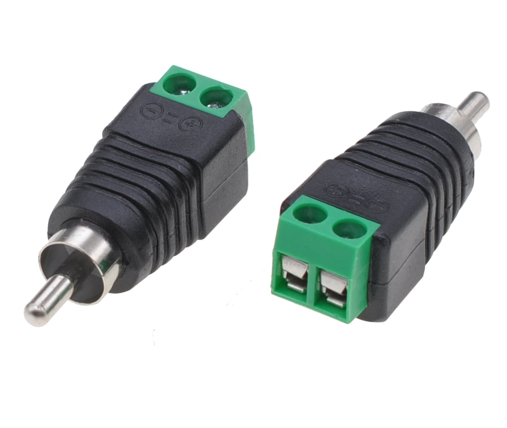 Adattatore Connettore Terminal Block 2-pin a RCA maschio TECHLY