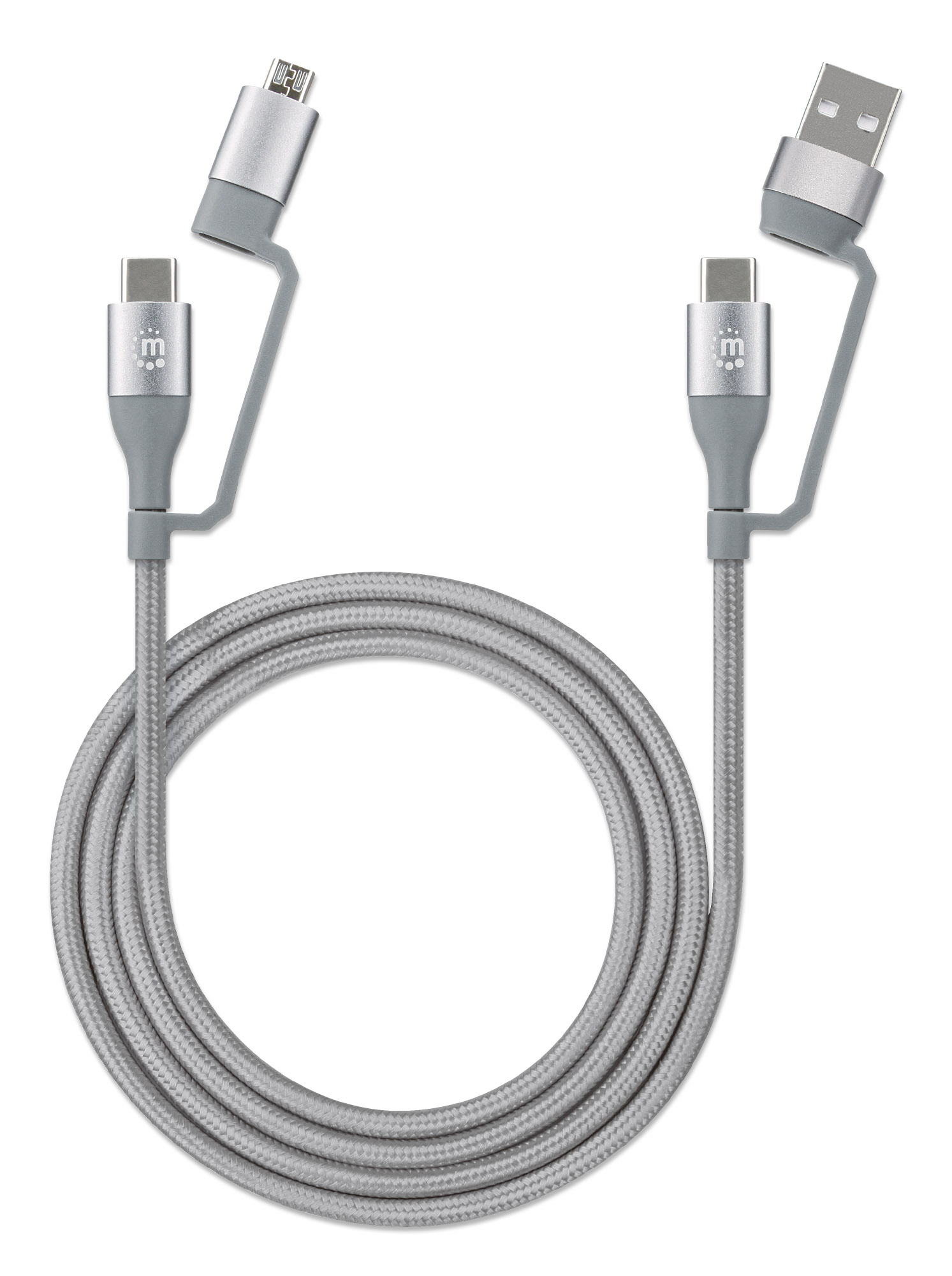 Cavo USB di Ricarica 4-in-1 USB-A, Micro-USB e due USB-C™ 1m MANHATTAN