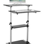 Postazione di Lavoro Carrello PC Laptop con Mensole Altezza Regolabile TECHLY