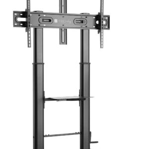 Supporto a pavimento per TV con regolazione manuale altezza, in acciaio, per TV da 60'' a 100'' TECHLY