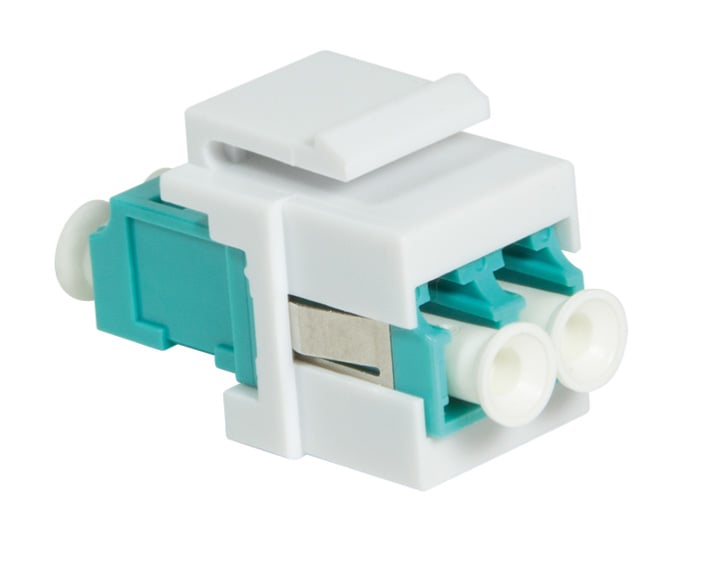 Giunto Fibra LWL LC Duplex Multimodale per Keystone Acqua e Bianco LOGILINK