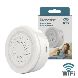 Sirena Allarme Smart Controllo vocale Alexa, Google Home Bianco FONTASTIC