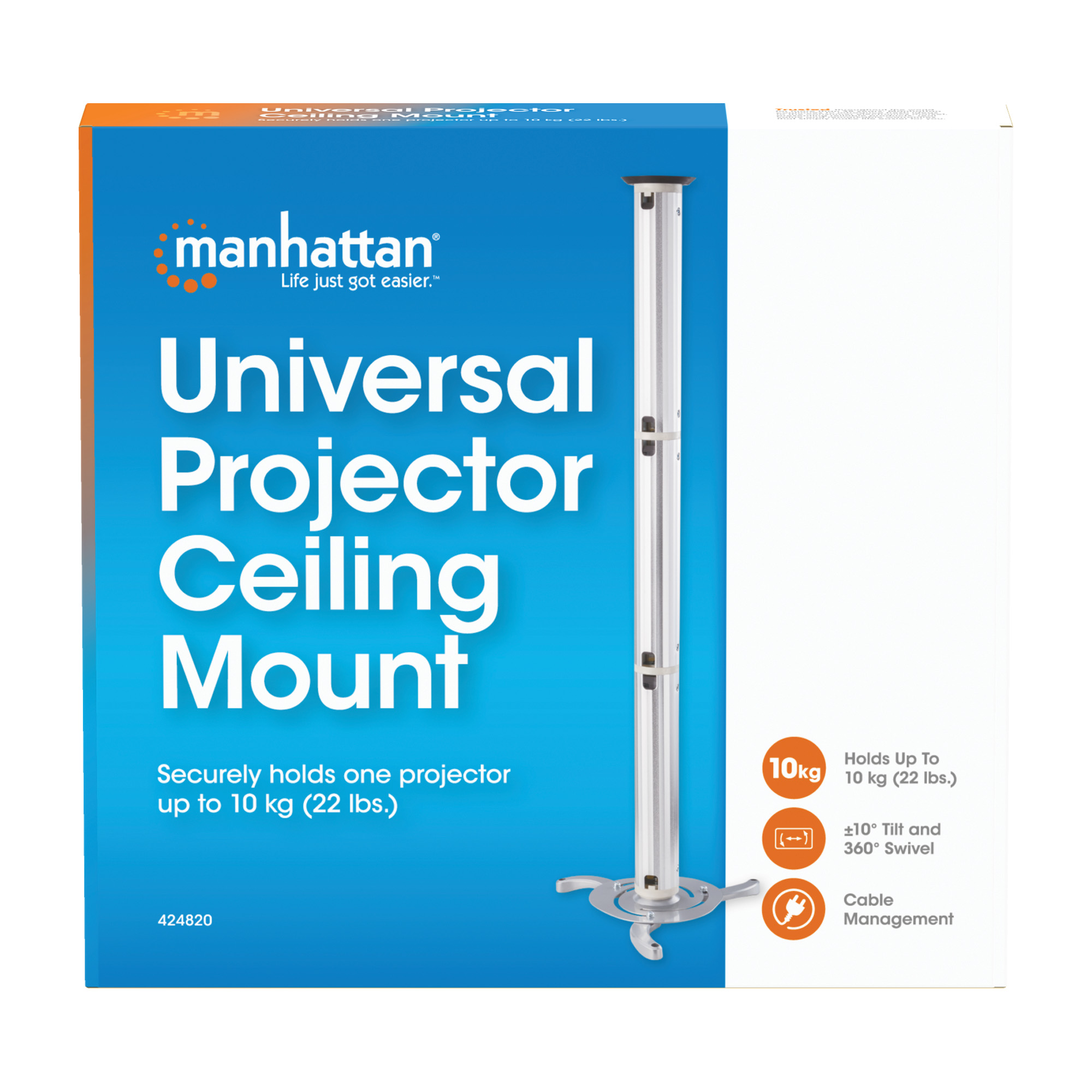 Staffa Universale per Proiettore 10kg a Soffitto MANHATTAN - immagine 10