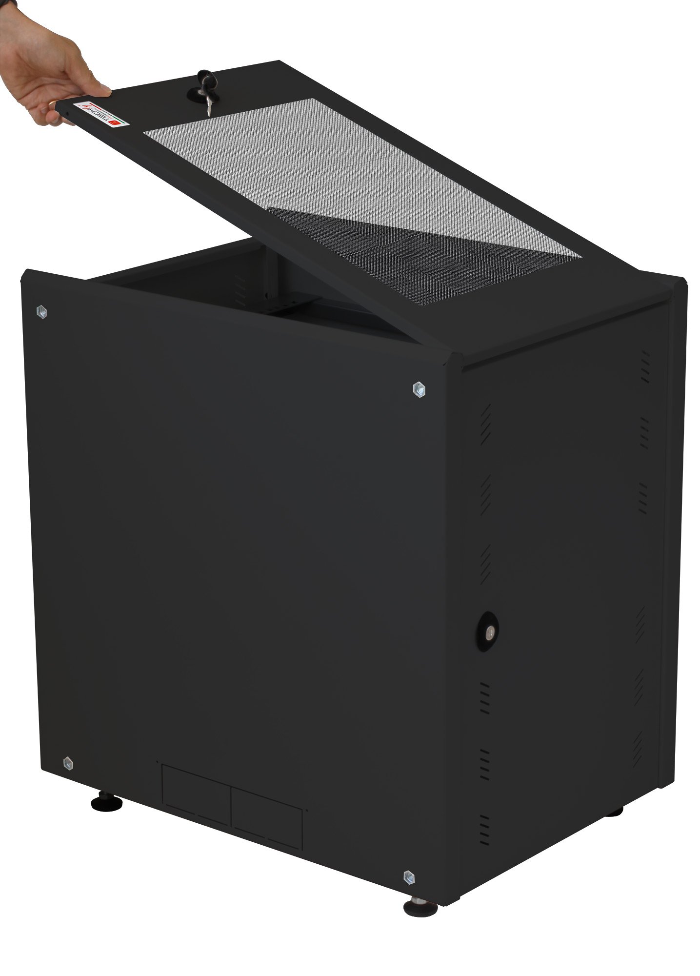 Armadio Rack 19'' ideale per Accumulatori Fotovoltaico 8U P600mm Nero TECHLY PROFESSIONAL - immagine 5