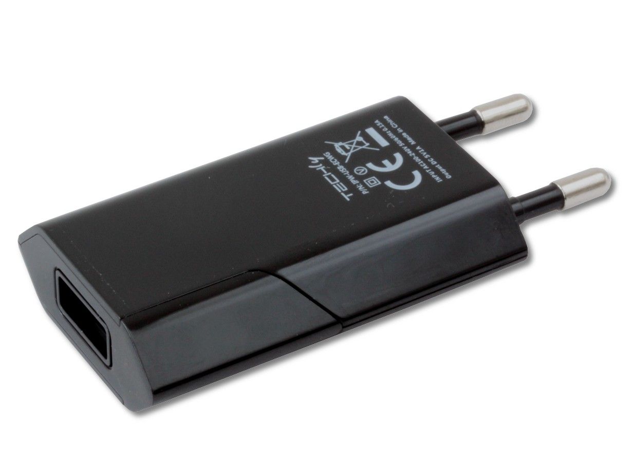 Caricatore USB 1A Compatto Spina Europea Nero TECHLY - immagine 6