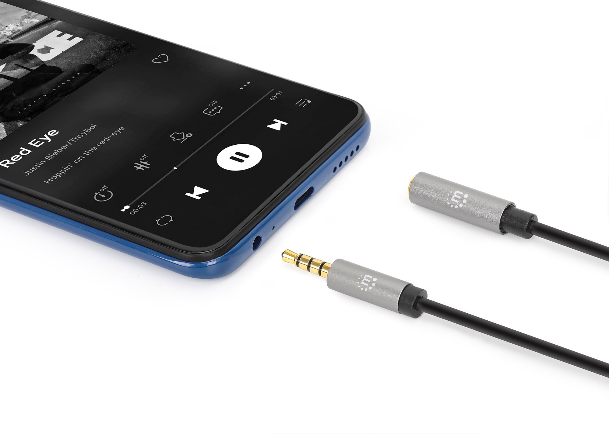 Cavo Audio Stereo AUX 3.5mm Alta Qualità M/F 2m MANHATTAN - immagine 6