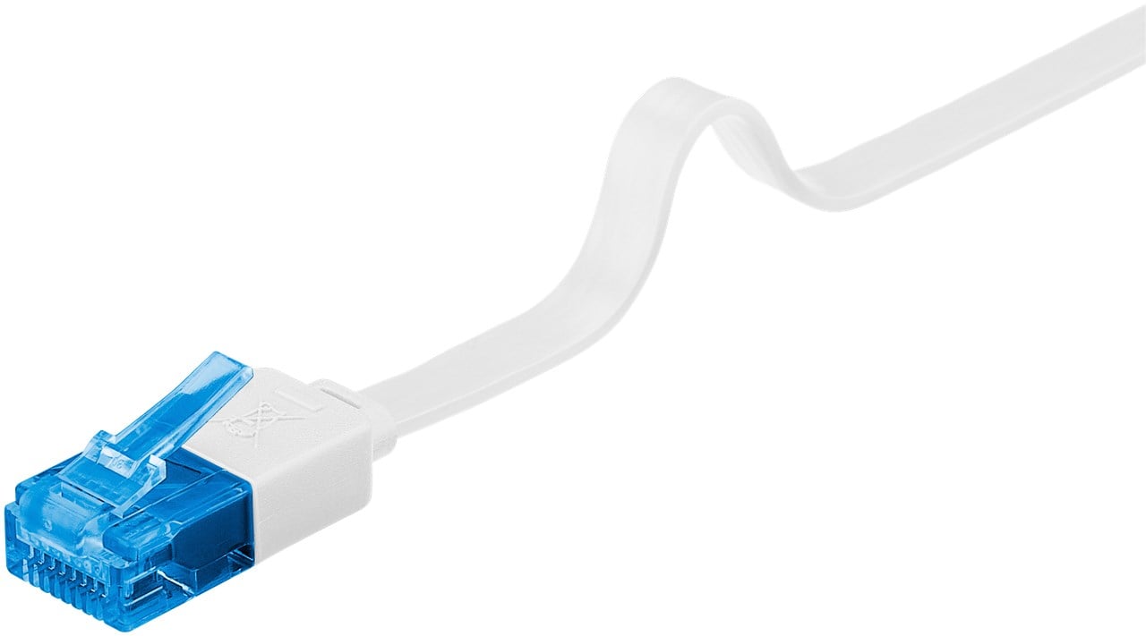 Cavo di Rete Patch Piatto in Rame Cat.6A UTP 3m Bianco GOOBAY - immagine 5
