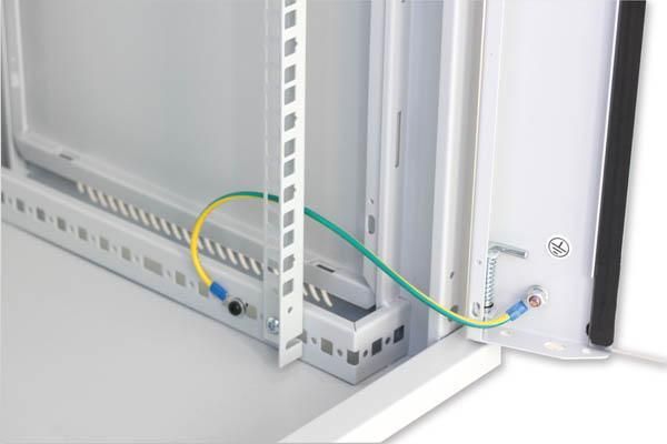 Armadio Rack 19'' a muro 20 unità sezione unica prof. 450mm Grigio INTELLINET - immagine 6