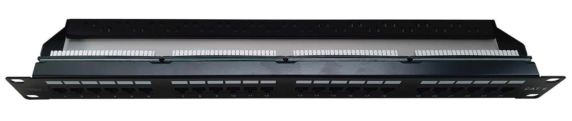 Pannello Patch UTP 24 Posti RJ45 Cat.6 con barra gestione cavi TECHLY PROFESSIONAL - immagine 6