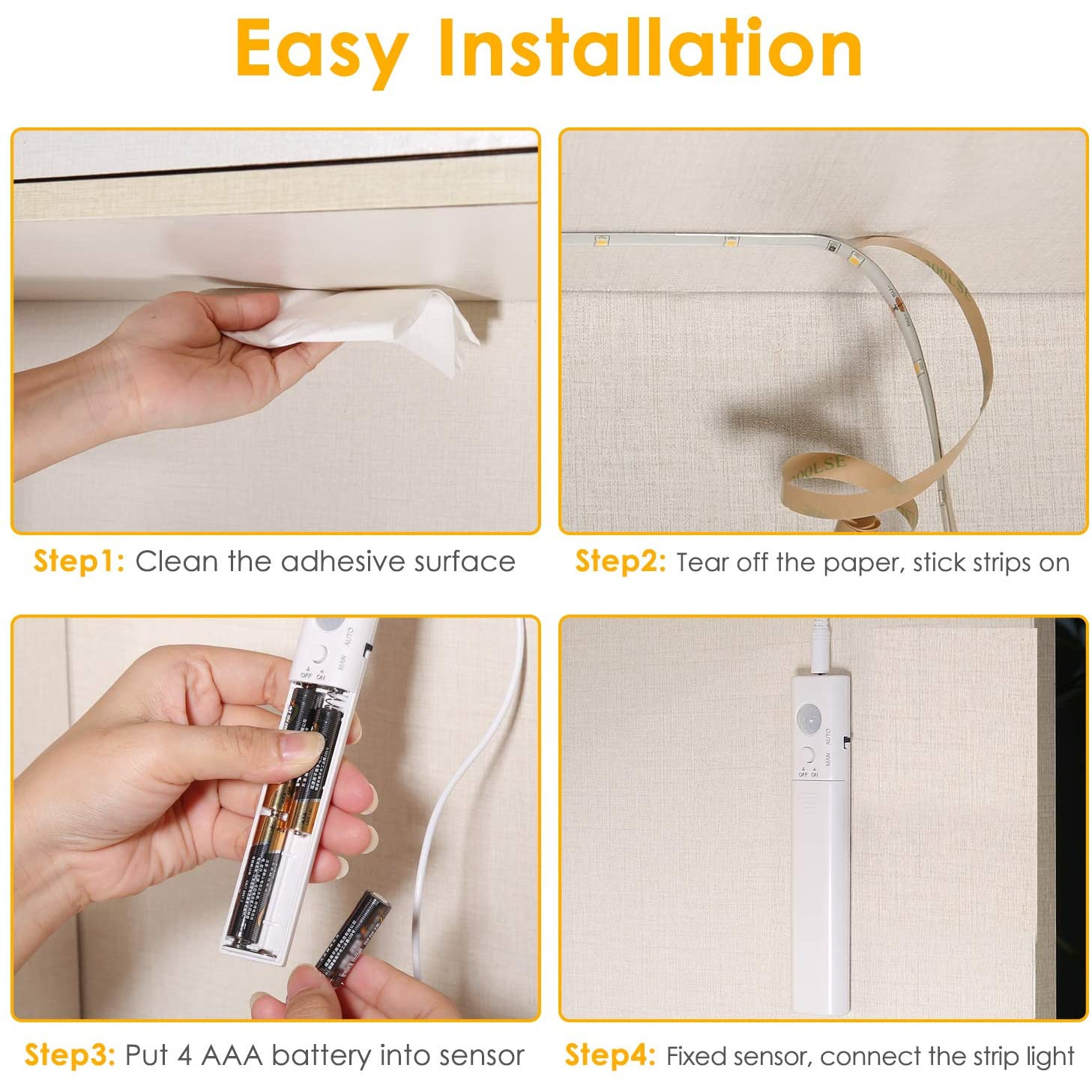 Striscia LED da 1m con Sensore di Movimento per la Camera o la Cucina TECHLY - immagine 6