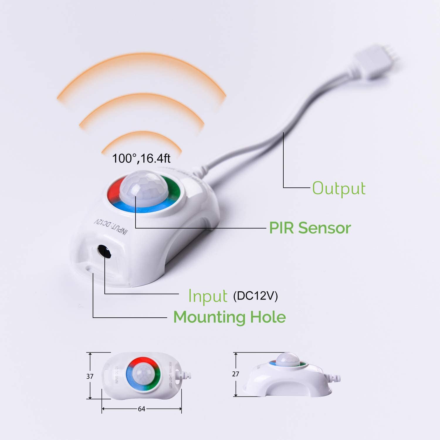 Striscia LED RGB Multicolore con Sensore di Movimento Telecomando 1,5m TECHLY - immagine 6