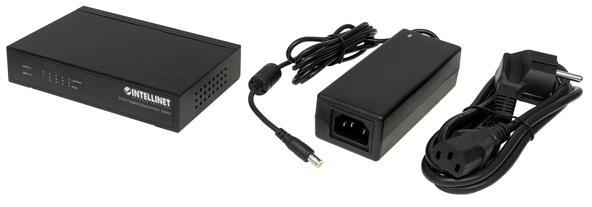 Switch PoE+ 5 porte Gigabit Ethernet INTELLINET - immagine 6