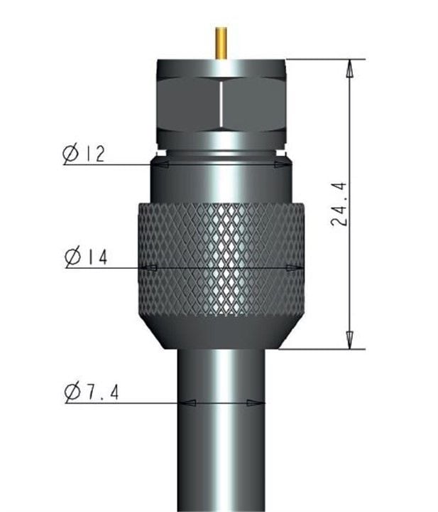 Confezione 10 Adattatori F per Cavi Diametro 7,2/7,4mm GOOBAY - immagine 6