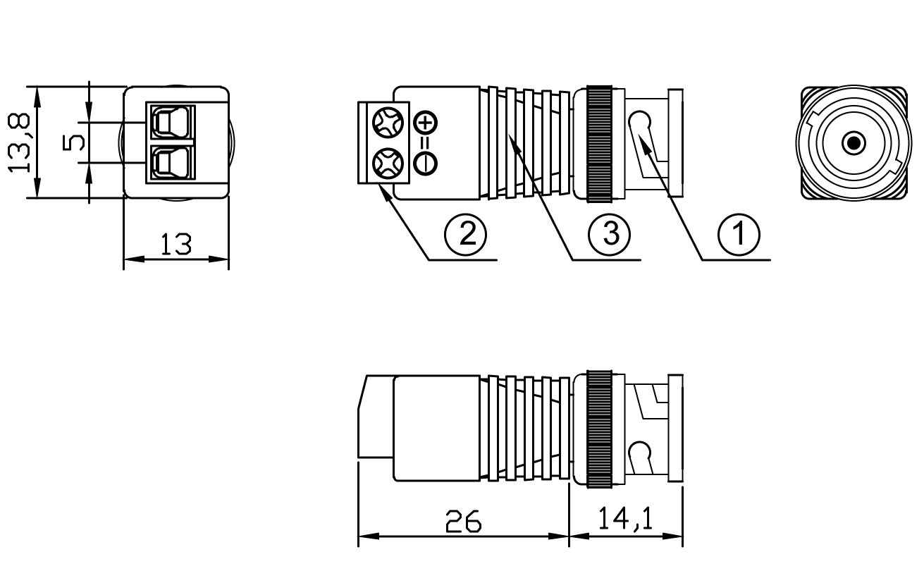 Adattatore Connettore Terminal Block 2-pin a BNC Maschio TECHLY - immagine 5