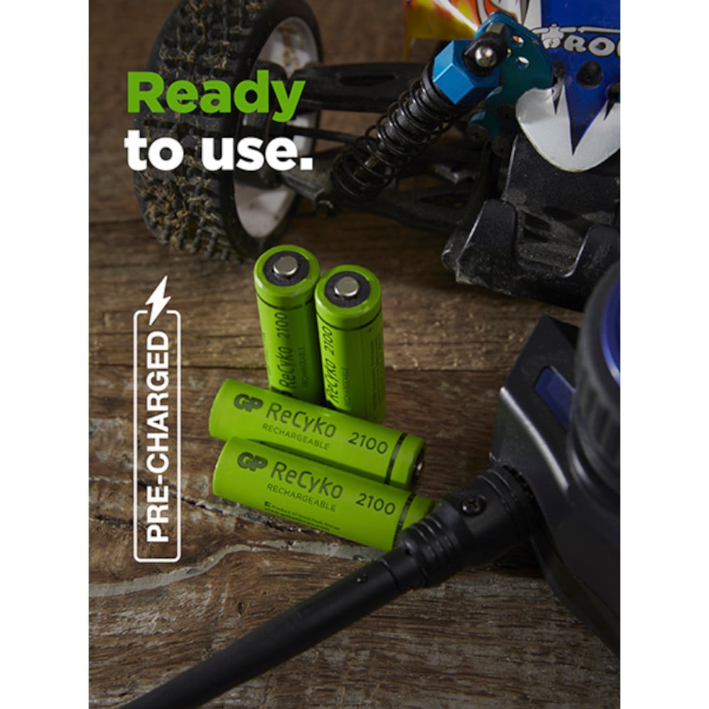 Blister 4 Batterie Ricaricabili AA Stilo 2100mAh GP ReCyko GP BATTERIES - immagine 6