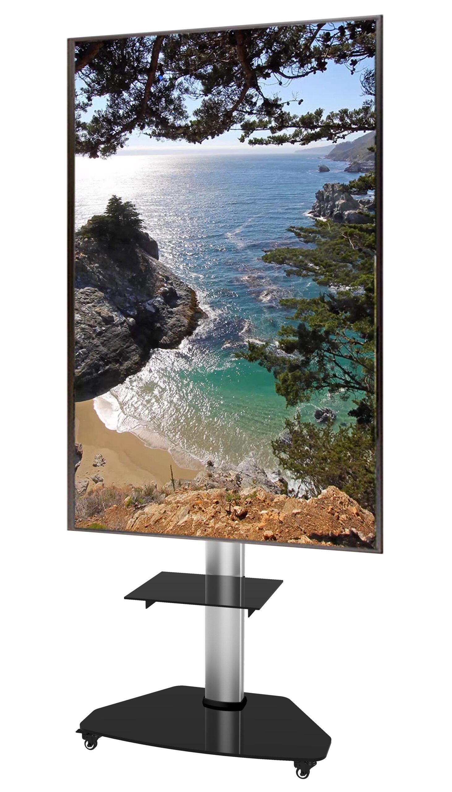 Supporto a Pavimento con Mensola Trolley TV LCD/LED/Plasma 37-70'' Silver TECHLY - immagine 6
