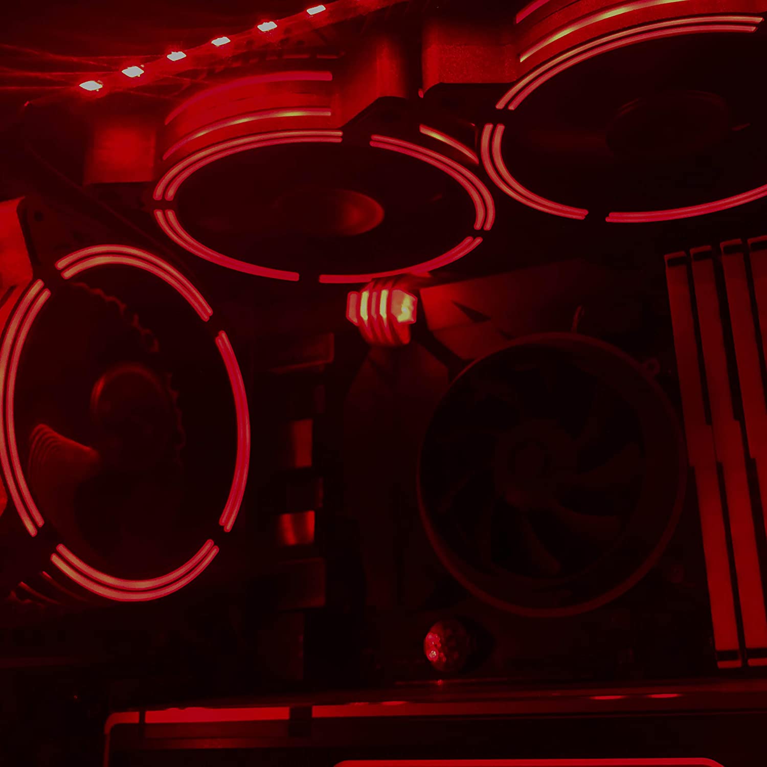 Ventola di Raffreddamento 4pin LED Rosso 120 mm 25dBA Fan PC Gaming WHITE SHARK - immagine 6