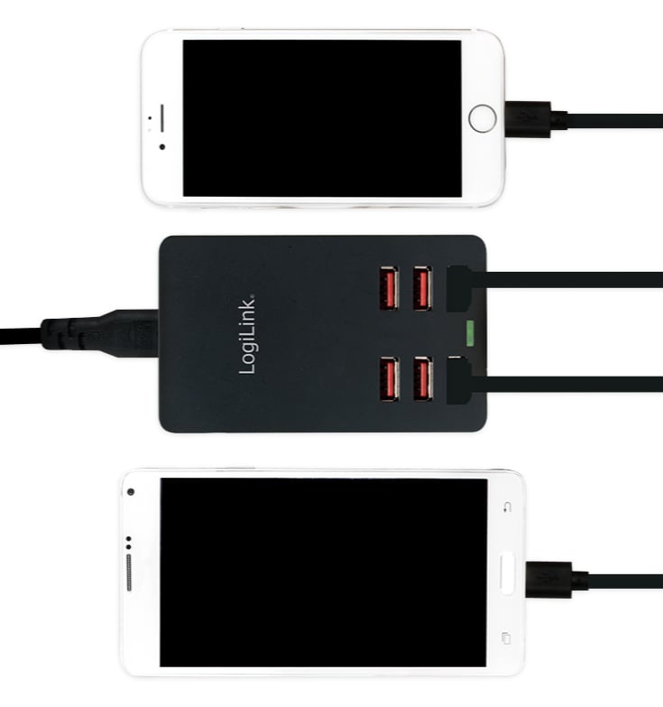 Caricatore da Tavolo a 6 porte USB 32W Nero LOGILINK - immagine 6