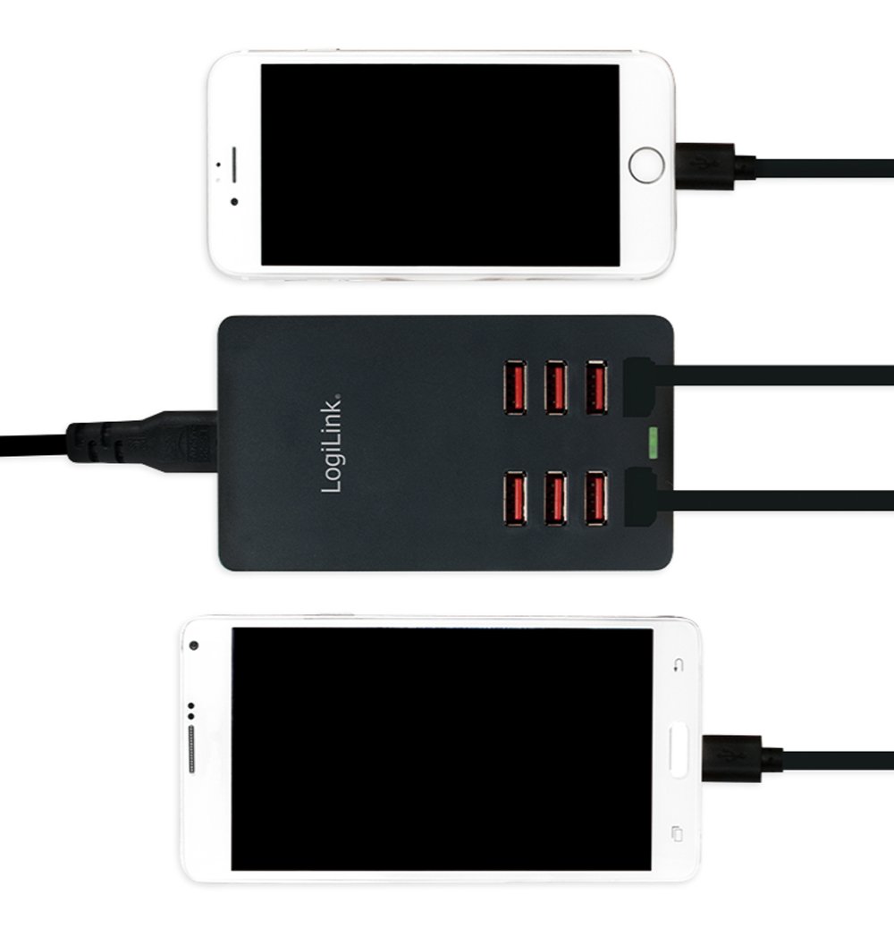 Caricatore da Tavolo a 8 porte USB 44W Nero LOGILINK - immagine 6