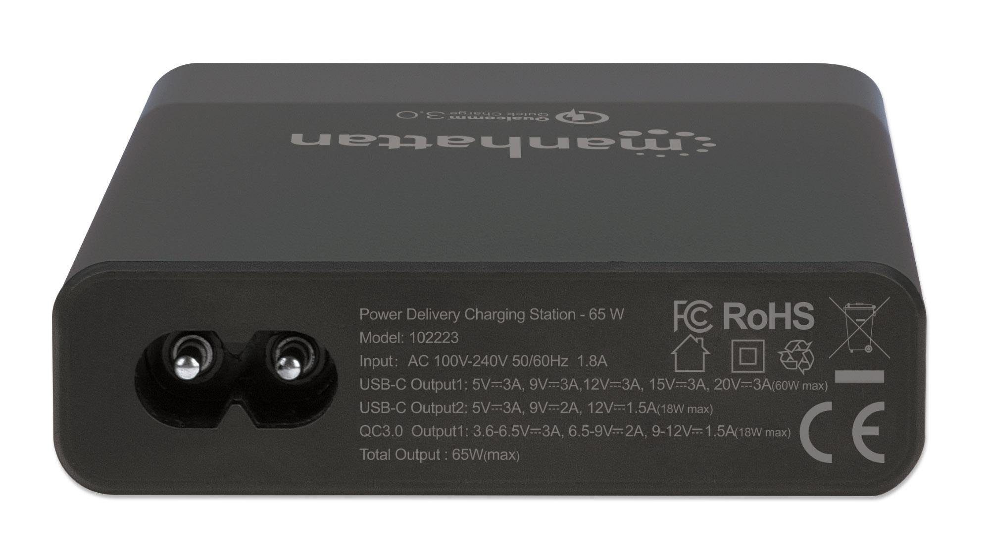 Stazione di ricarica USB-C™ PD 65W Nero MANHATTAN - immagine 5