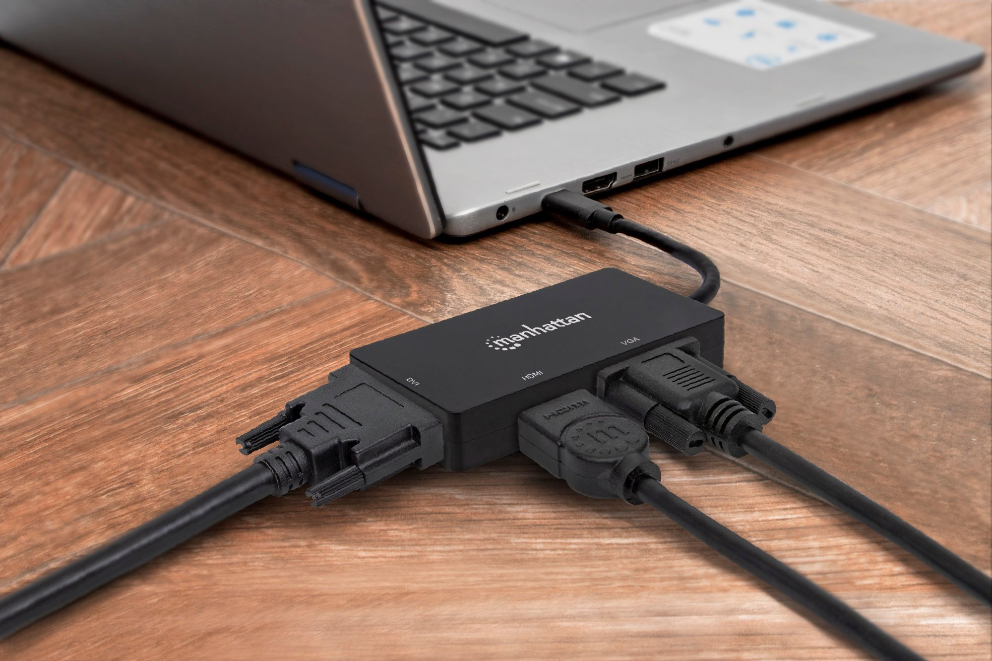 Convertitore Audio Video USB-C™ 3-in-1 Multiporta HDMI DVI VGA MANHATTAN - immagine 5