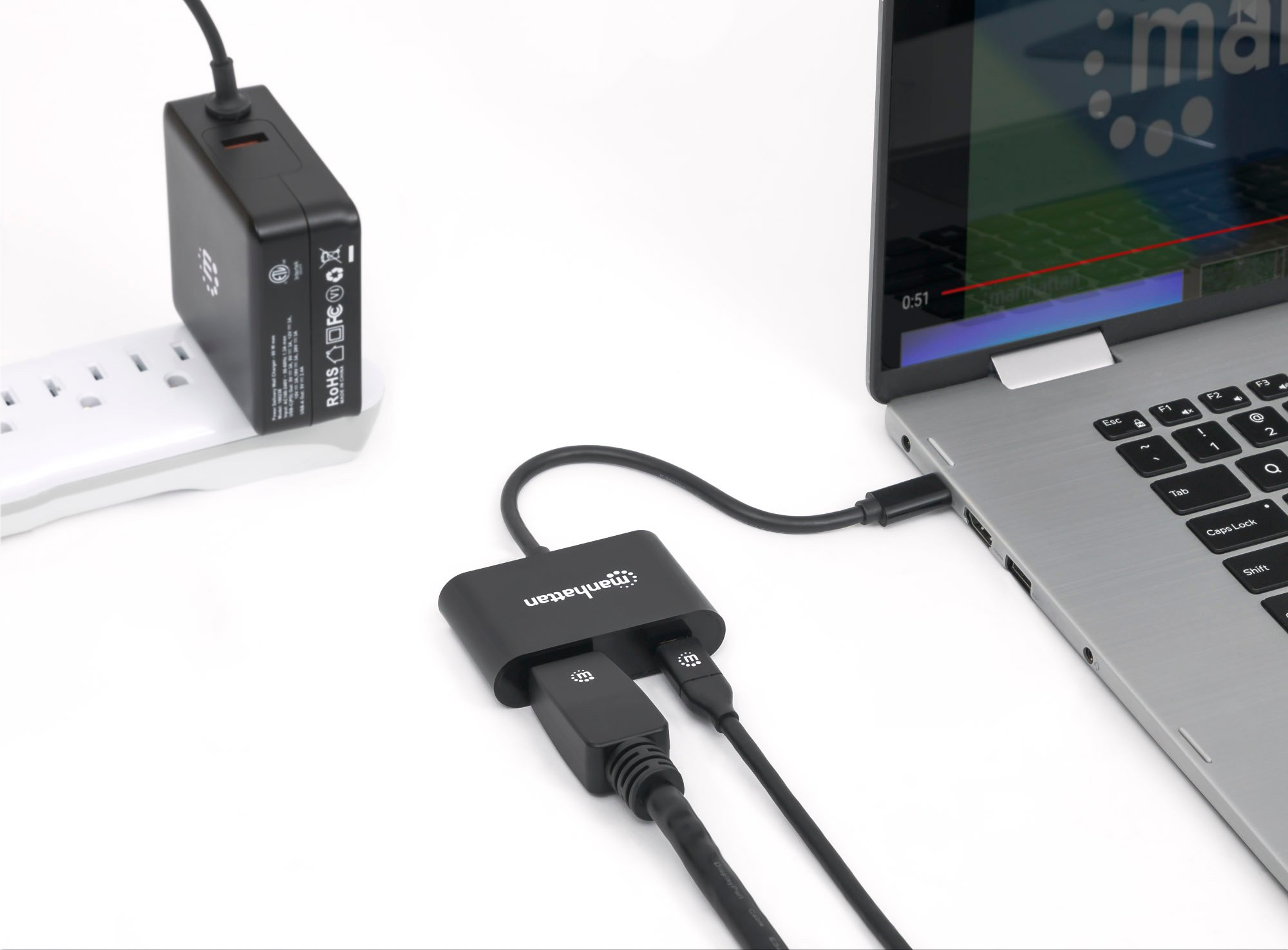 Adattatore Convertitore USB-C™ M a DisplayPort F con Power Delivery MANHATTAN - immagine 6