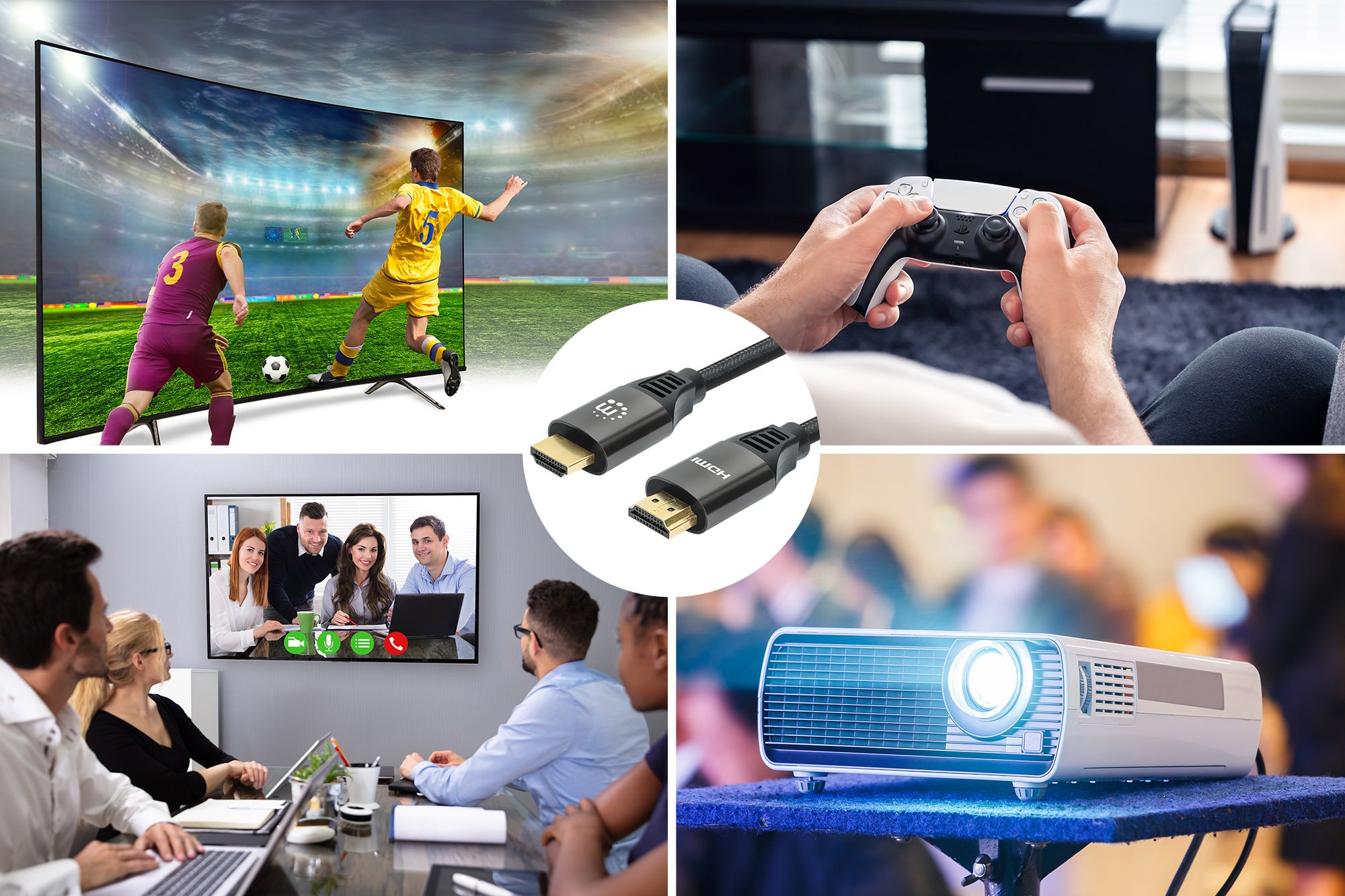 Cavo HDMI con Ethernet ad Altissima Velocità Certificato 8K@60Hz eARC 1m MANHATTAN - immagine 6