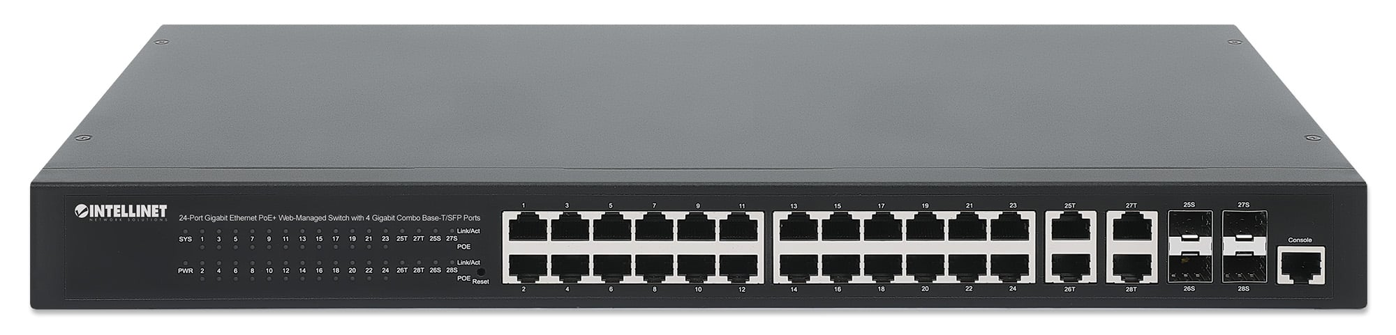 Switch 24p. Gigabit Ethernet PoE+ con 4p. Gigabit Combo Base-T/SFP INTELLINET - immagine 6