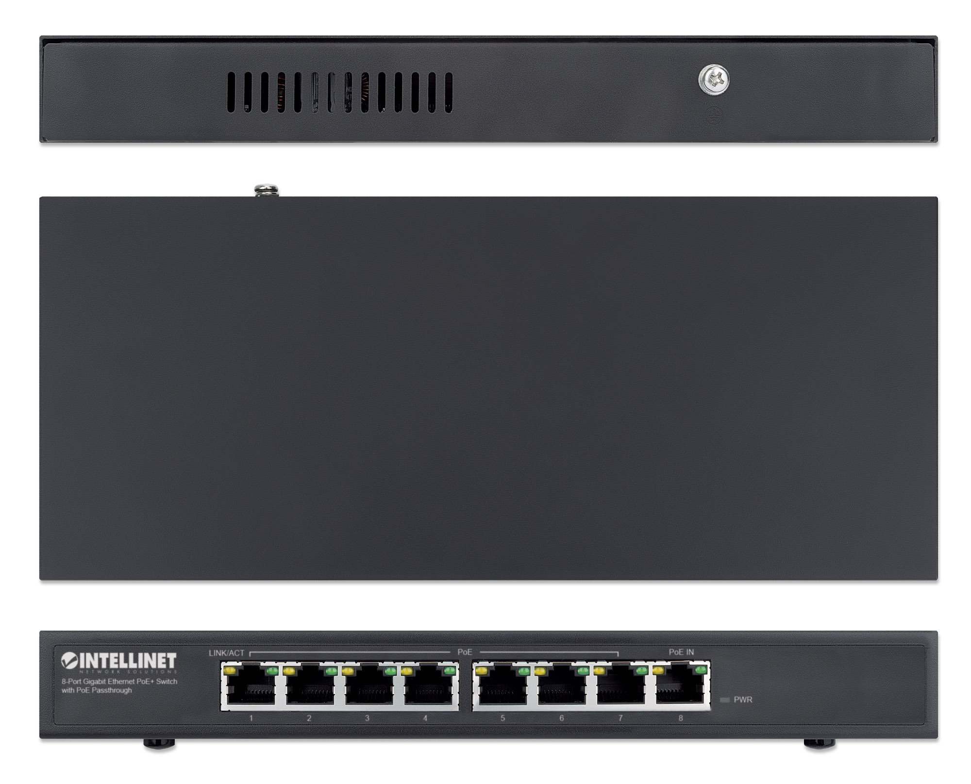 Switch PoE+ Gigabit Ethernet a 8 porte con passthrough PoE INTELLINET - immagine 6