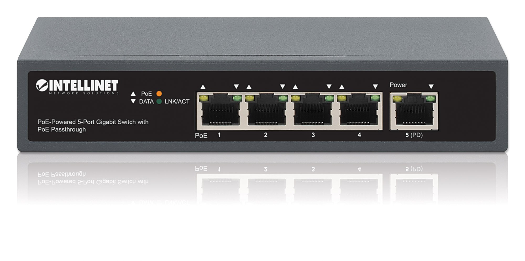 Switch Gigabit a 5 Porte con Alimentazione PoE Passante INTELLINET - immagine 6