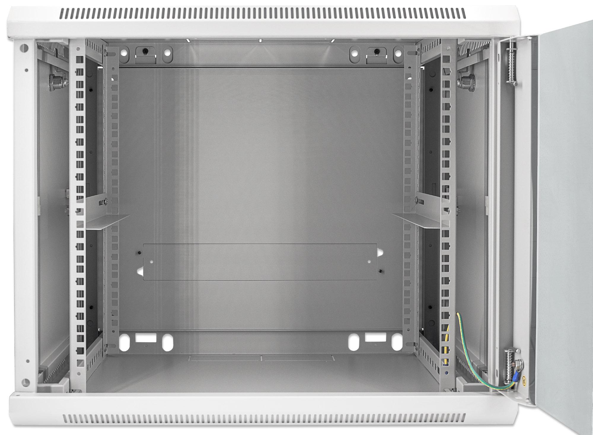 Armadio Rack 19'' a muro 9 unità sezione unica prof. 450 Grigio INTELLINET - immagine 6