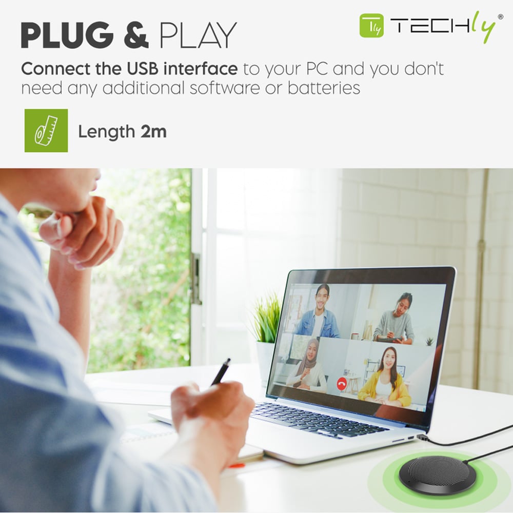 Microfono USB Omnidirezionale da Conferenza TECHLY - immagine 6