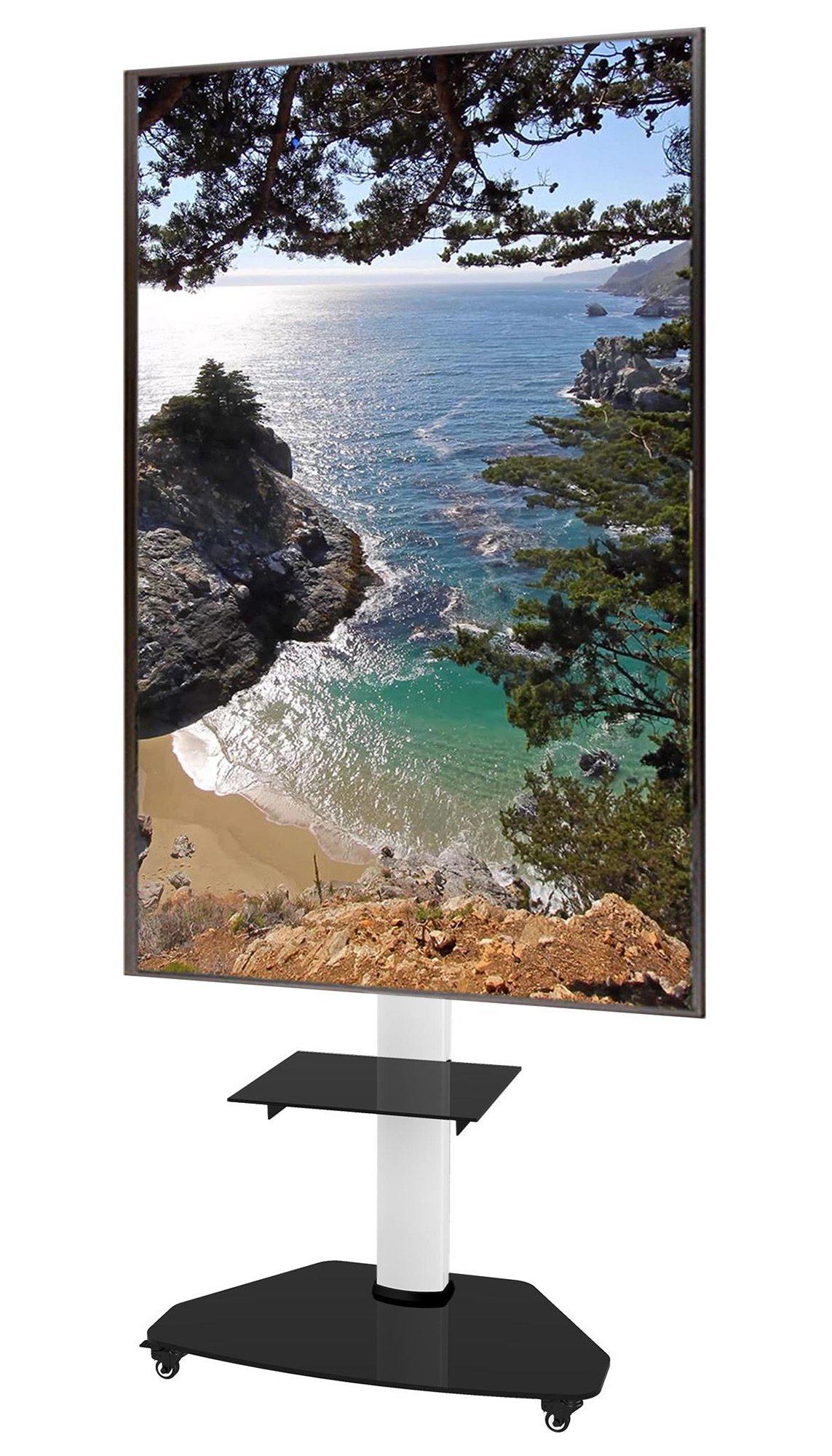 Supporto a Pavimento con Mensola Trolley TV LCD/LED/Plasma 37-70'' Bianco TECHLY - immagine 6