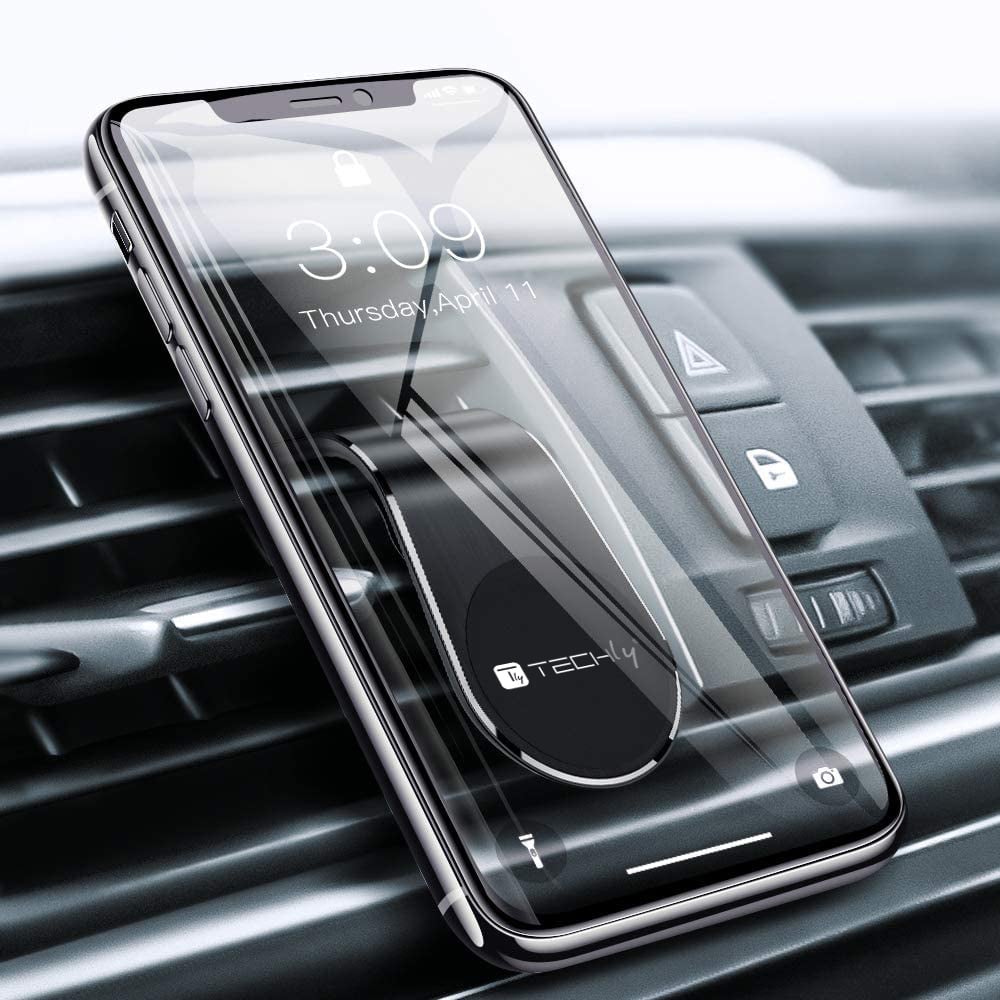 Supporto Magnetico da Auto per Smartphone con Due Placche Metalliche Universali TECHLY - immagine 5