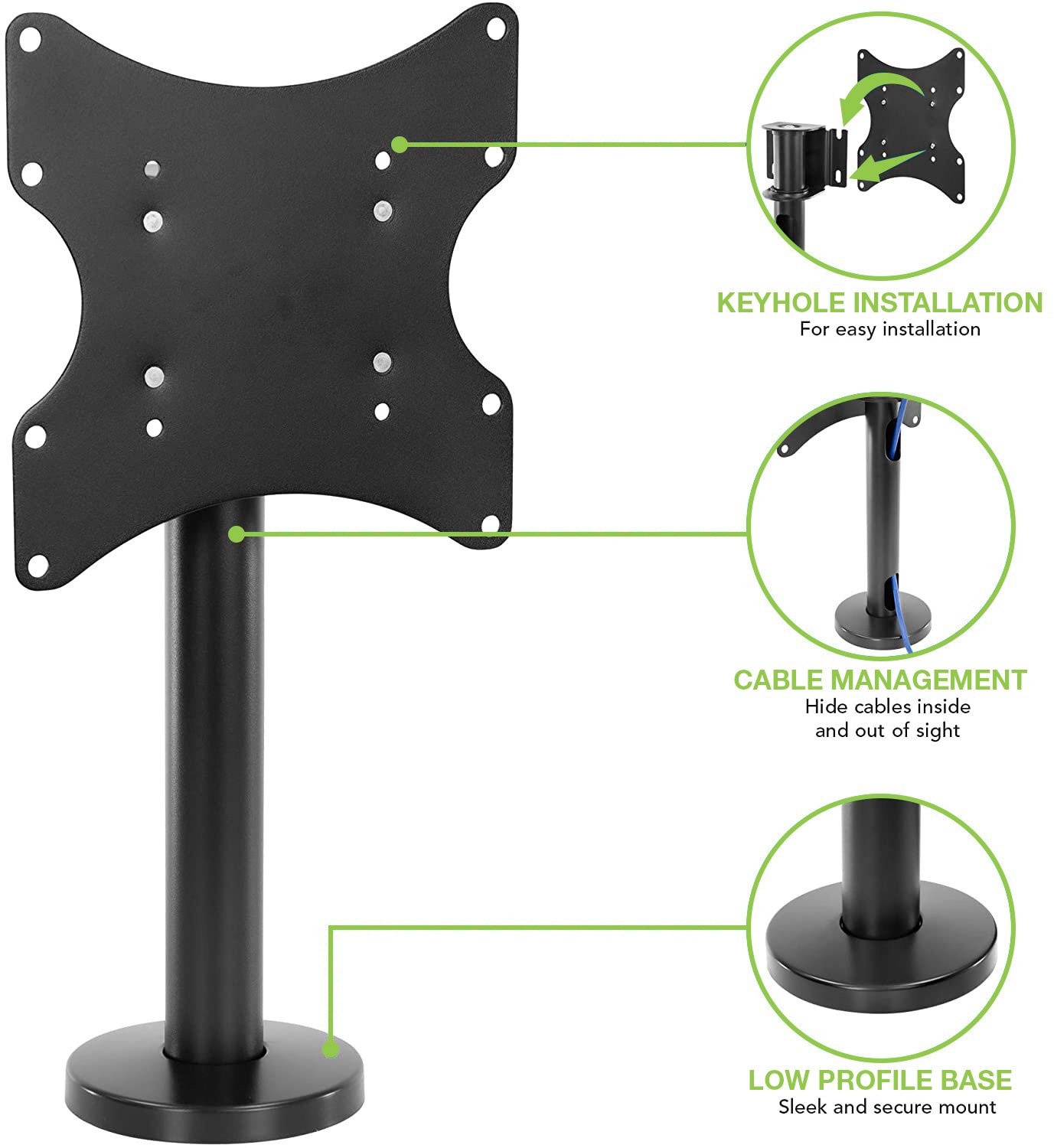Supporto Universale da Tavolo per TV LED/LCD 23-43'' Nero TECHLY - immagine 6