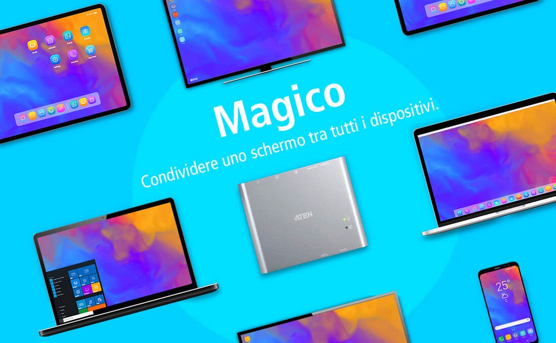 Switch Dock USB-C™ Gen 1 a 2 porte con pass-through dell'alimentazione, US3310 ATEN - immagine 5