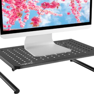 Stand Supporto da Scrivania per Monitor Notebook in Metallo 370mm Nero LOGILINK