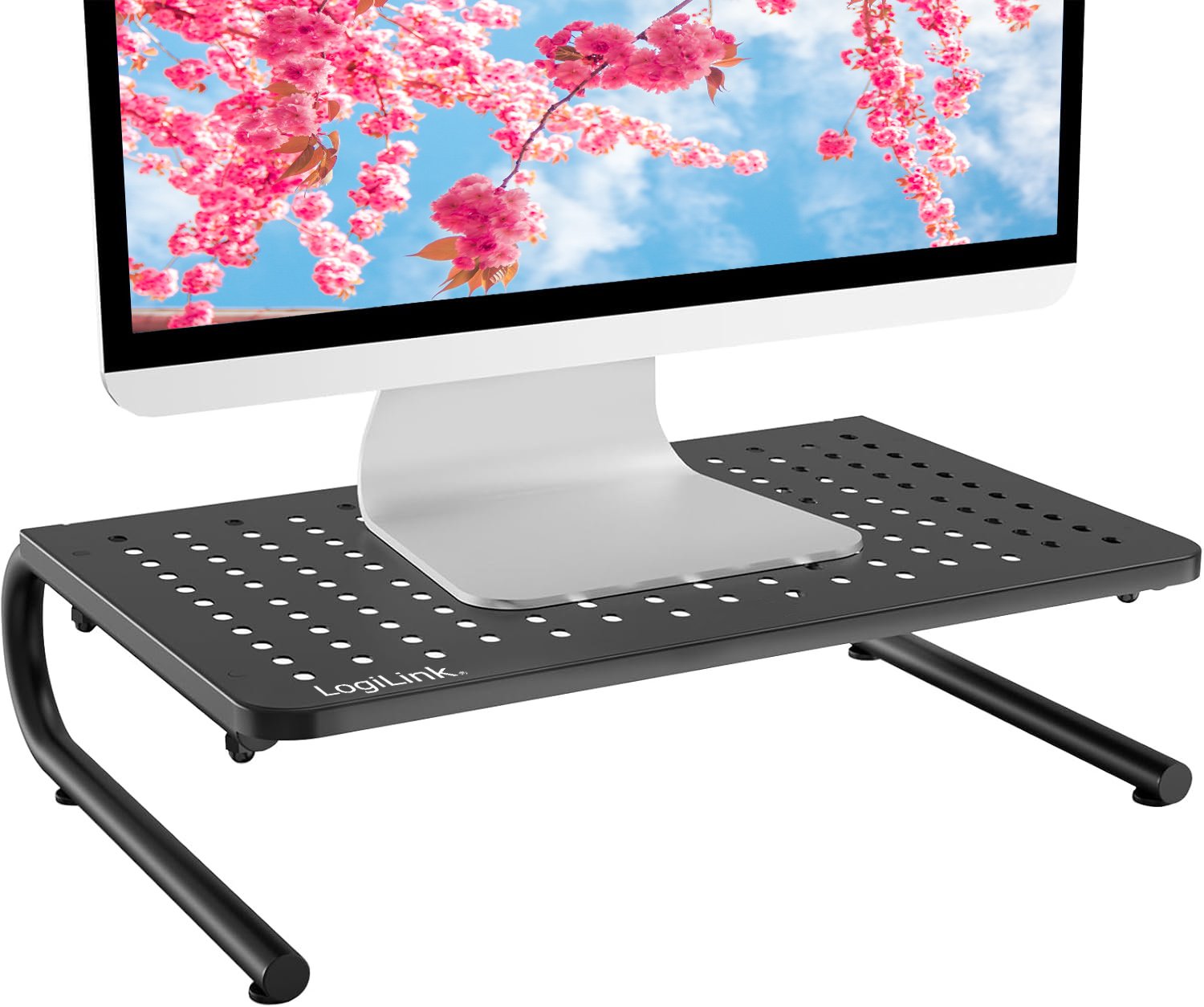 Stand Supporto da Scrivania per Monitor Notebook in Metallo 370mm Nero LOGILINK